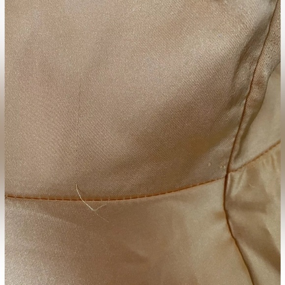 Mac Duggal Yellow Sweetheart Neck Strapless Bow Satin Ball Gown Dress Sz 8 67995 - Picture 11 of 16